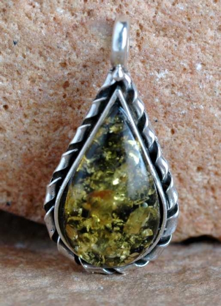 Silber Anhaenger Bernstein