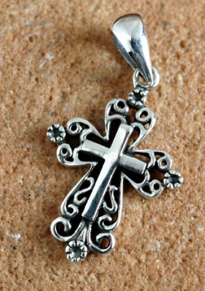 Silber Anhaenger Kreuz