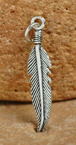 Silber Anhaenger Feder