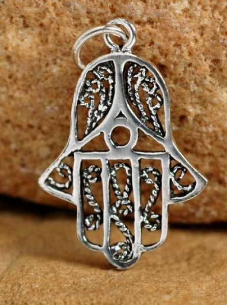 Silber Anhaenger - Hand der Fatima