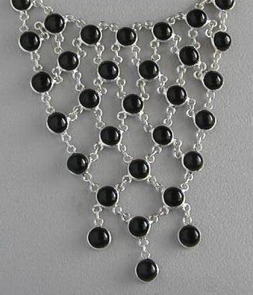 Silber Kette mit Onyx