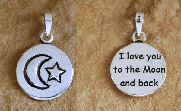 Silber Anhaenger -  I love you to the moon and back