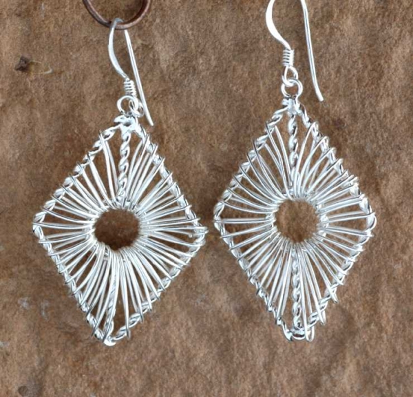 Silber Ohrhaenger - Raute