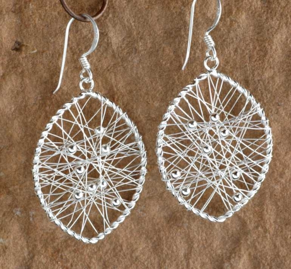 Silber Ohrhaenger - Oval