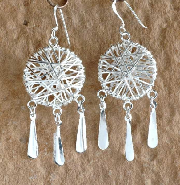 Silber Ohrhaenger - Kreis