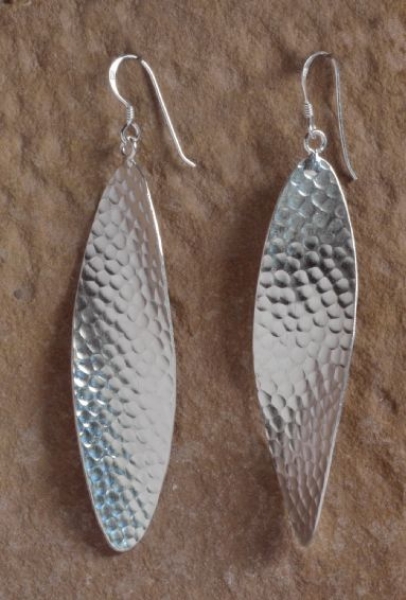 Silber Ohrringe Hammerschlag Ethno