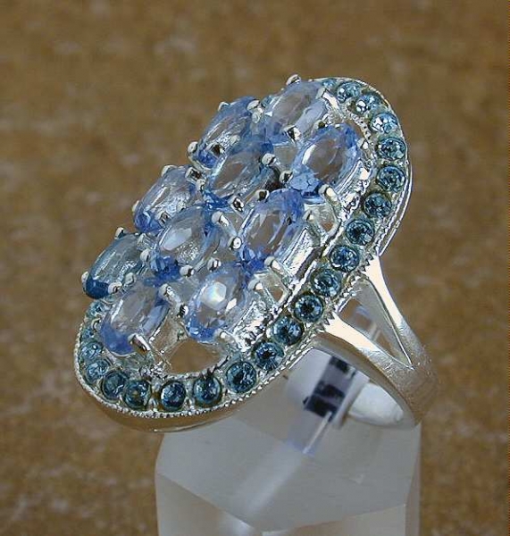Silber Ring mit Blautopas
