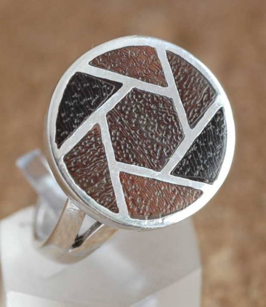 Silber Ring mit Holz