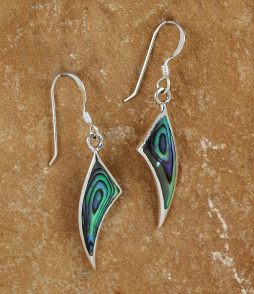 Ohrstecker Damen Aus 925er Sterling Silber – Rund, Oxidiert, Mit Abalone-Muschel, 9 Mm Durchmesser