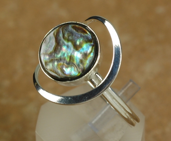 Abalone / Paua Muschel Silber Ring - Elegantes Modell