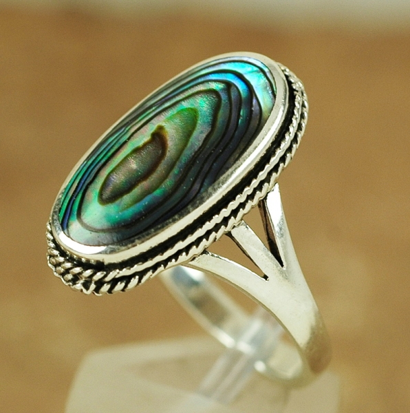 Abalone Silber 925 Ring - Paua Muschel / Seeopal