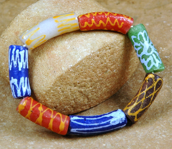 Afrika Armband / Schmuck mit Millefiori Glas Perlen
