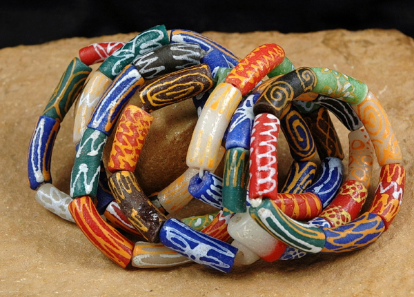 Afrika Armband / Schmuck mit Millefiori Glas Perlen