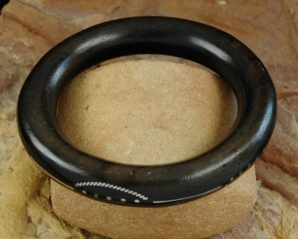 Afrika Armspange - Ebenholz mit Metall Fäden