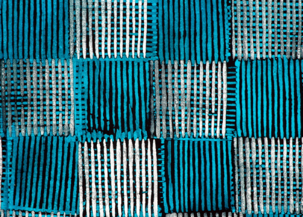 Afrika Batik - Afrikanischer Stoff Quadrat - Blau