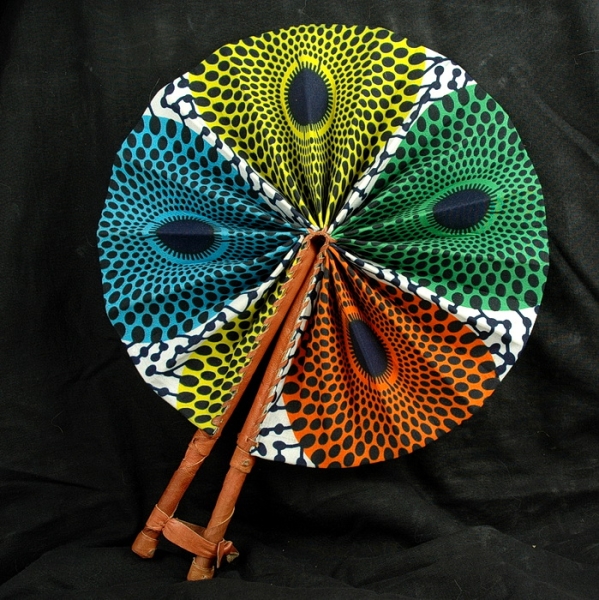 Afrika Fächer - Farbenfroh & Traditionelles Muster - Rückseite
