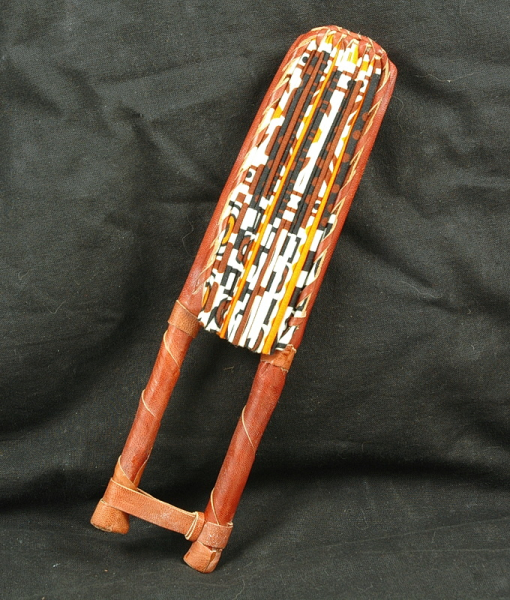 Afrika Fächer in Braun Tönen - Ausgefallenes Muster - zugeklappt