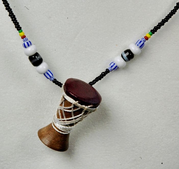 Afrika Halskette - Schmuck mit Djembe / Trommel