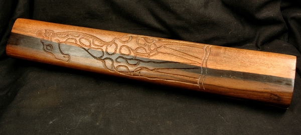Afrika Holz Spiel - Wari / Ovare / Kalaha - Motiv Giraffe