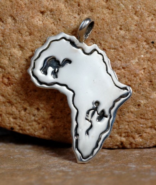 Afrika Kontinent - Afrika Anhänger aus Silber 925