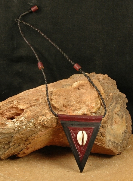 Afrika Leder Amulett + Kauri Muschel - Afrika Schmuck
