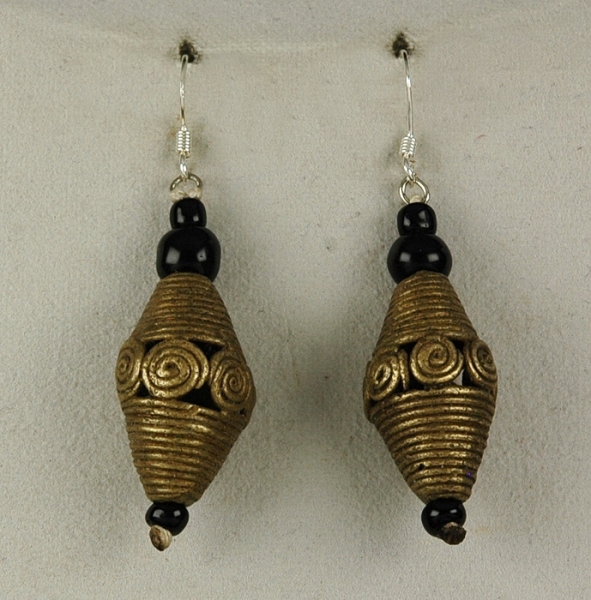 Afrika Ohrringe mit Bronze Perle - Afrika Schmuck