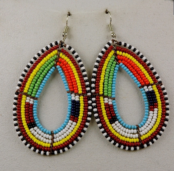 Afrika Ohrringe mit Glasperlen - Afrika Schmuck