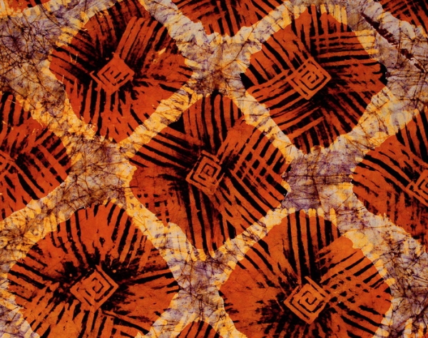 Afrika Stoff aus Baumwolle - Afrika Batik in Orange