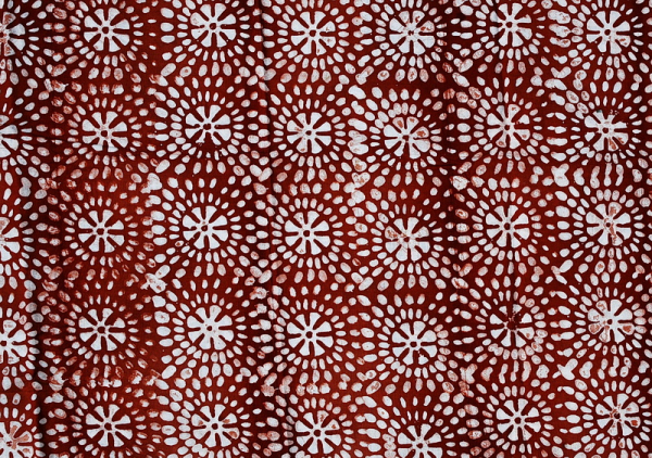 Afrikanischer Stoff - Afrika Batik Blüte - Rot Braun