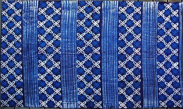 Afrikanischer Stoff - Afrika Batik in Blau - Blüte