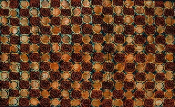 Afrikanischer Stoff - Afrika Batik in Gelb Braun