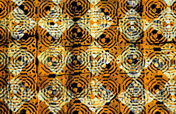Afrikanischer Stoff - Afrika Batik - Farbenfroh in orange