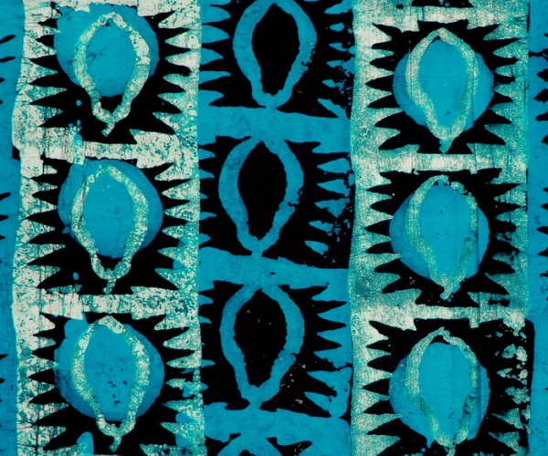 Afrikanischer Stoff / Batik aus Baumwolle - Blau