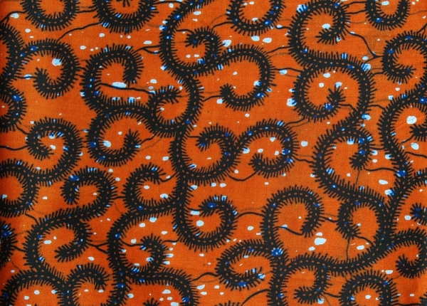Afrikanischer Stoff - Waxprint - Traditionell in Orange