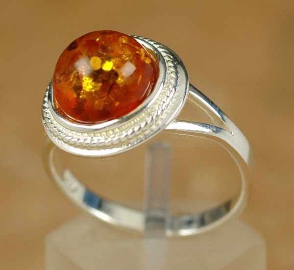 Bernstein Ring aus Silber 925 - Elegantes Modell