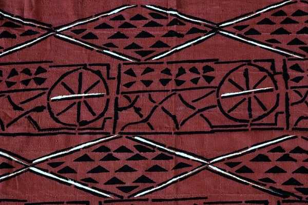 Bogolan / Schlammtuch - Handgewebter Afrika Stoff - Rot