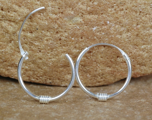 Creolen aus Silber 925 - Glänzend & Schmal - 17 mm - Offen