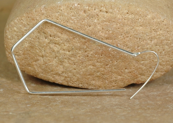 Creolen aus Silber 925 - Schmal und Rauten Form - Offen