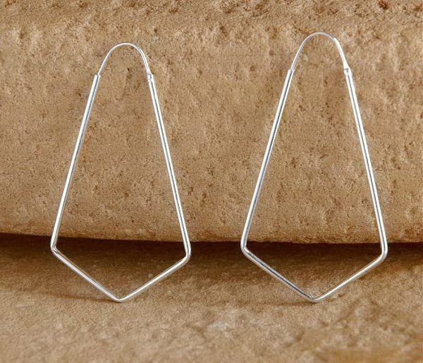 Creolen aus Silber 925 - Schmal und Rauten Form