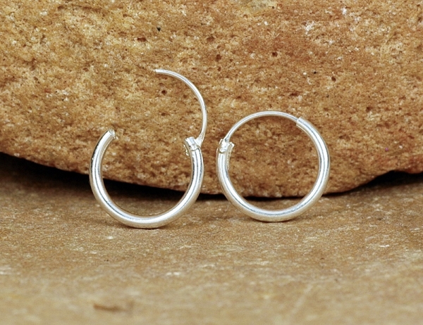 Creolen Silber 925 - Klein, Zierlich & Glänzend - 12 mm - Offen