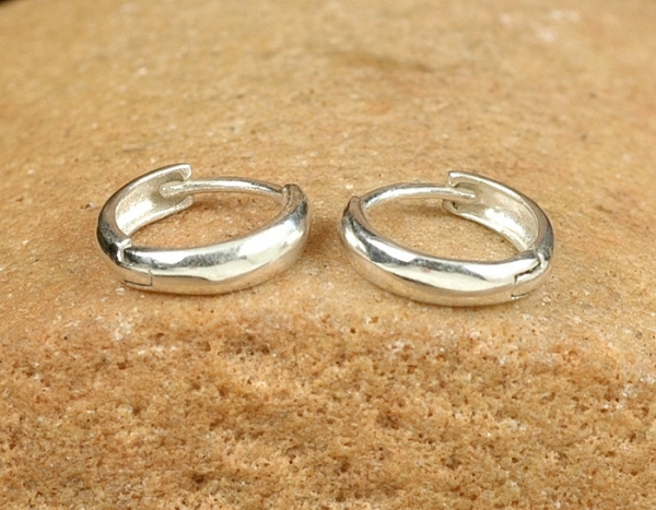 Creolen Silber 925 - mit Klappscharnier - 12 mm