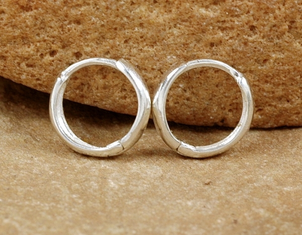 Creolen Silber 925 - mit Klappscharnier - 12 mm