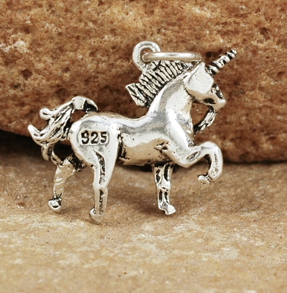 Einhorn / Unicorn Anhänger aus Silber 925 - Zierlich - Rückseite