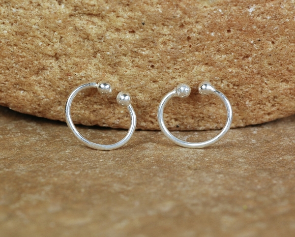 Fake Creolen Silber 925 zum klemmen - Ohrklemme