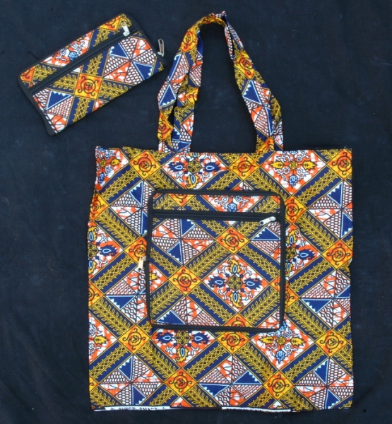 Faltbare Afrika Stofftasche - Shopper - Einkaufstasche
