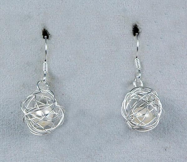 Filigrane Ohrringe aus Silber 925 - Perle / Zuchtperle