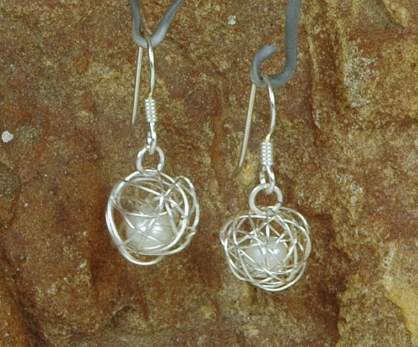 Filigrane Ohrringe aus Silber 925 - Perle / Zuchtperle