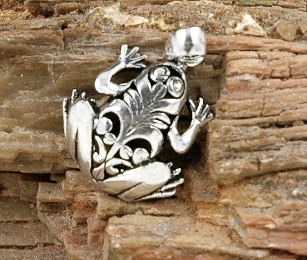 Frosch Silber Anhänger 925 - Dekorative Arbeit