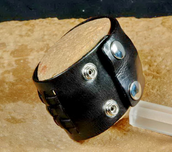 Leder Armband mit Flechtmuster - Schwarz & Breit