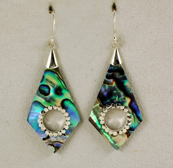 Moderne Abalone Silber 925 Ohrringe - Paua Muschel